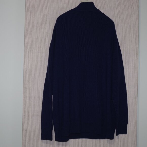 Vineyard Vines Mens 1/4 Zip Merino Wool Blue Sweater ribbed Pullover Size: XXL - Picture 3 of 5